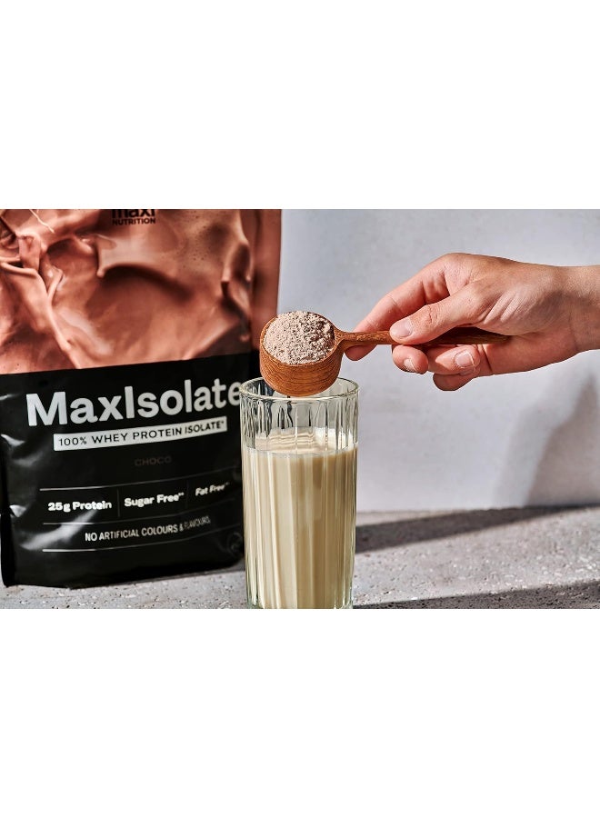 100% Whey Protein Maxisolate Low Sugar And Fat No Artificial Flavors Vegetarian Diet Natural Choco Flavor 1 Kg