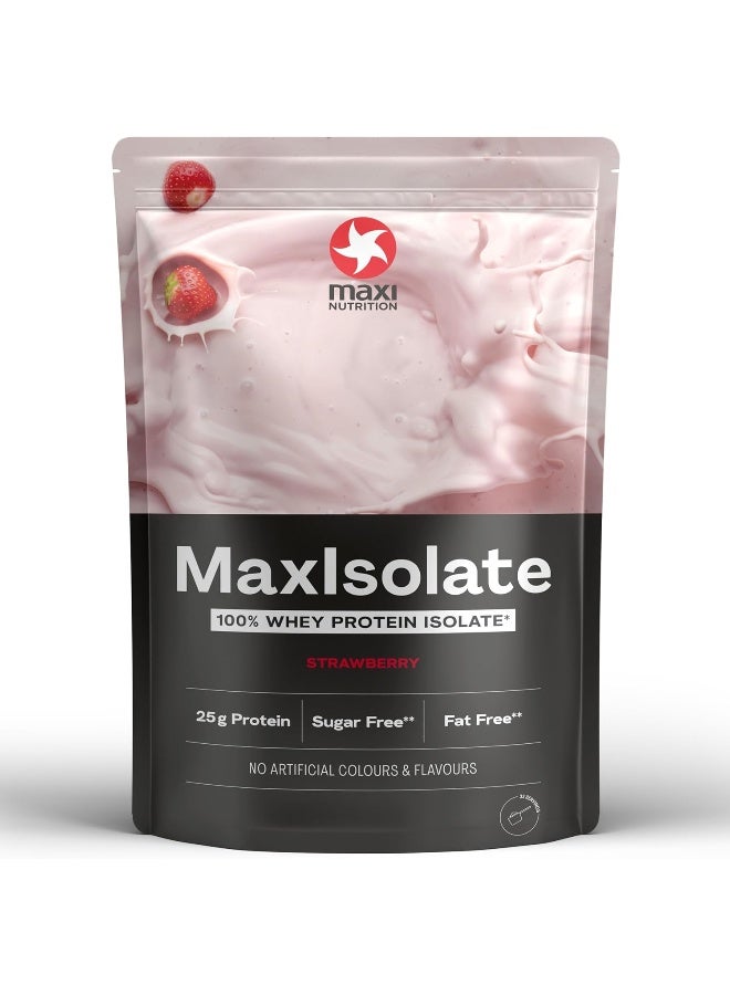 100% Whey Protein Maxisolate Low Sugar And Fat No Artificial Flavours Natural Strawberry Flavour 1 Kg