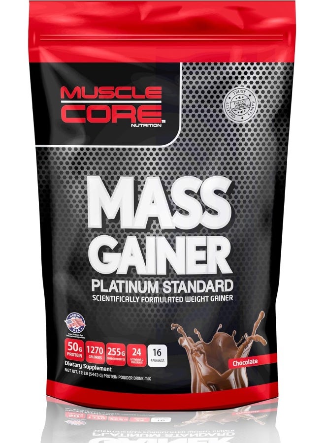 Muscle Core Mass Gainer Platinum Standard I Scientifically Formulated Weight Gainer I Chocolate Flavour I 12Lb