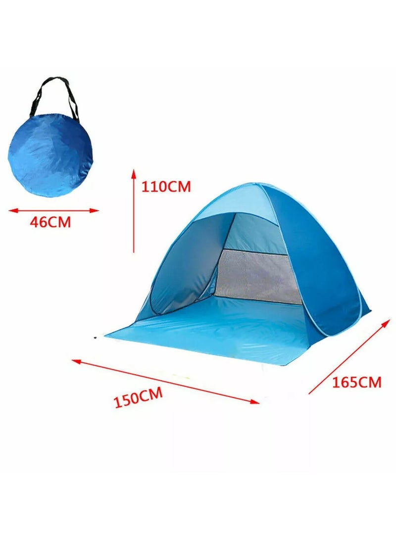 Pop Up Beach Tent for 2 Person, Automatic UV Protection Sun Shelter, 165 x 150 x 110 cm