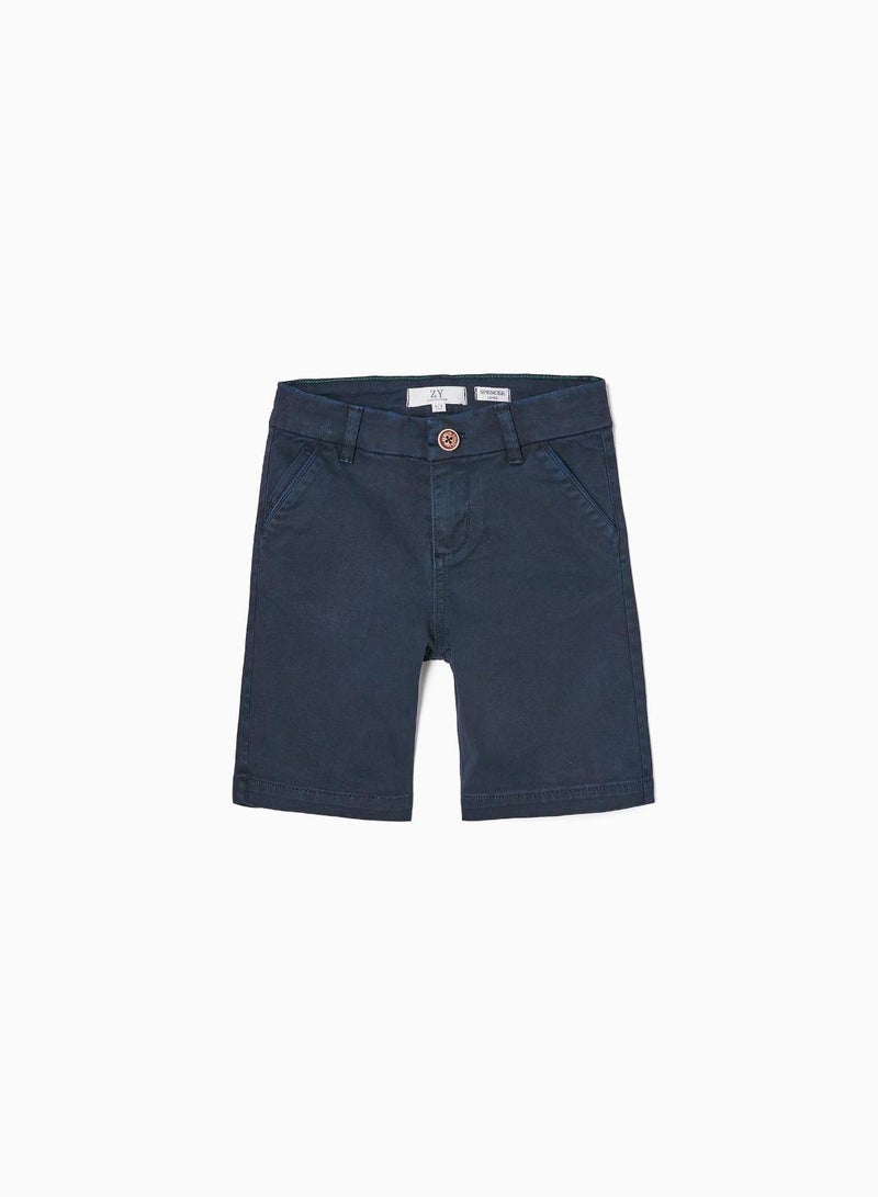 Twill Shorts for Boys, Dark Blue