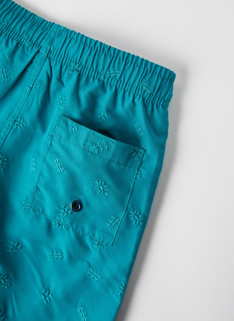 Swim Shorts for Boys, Aqua Green