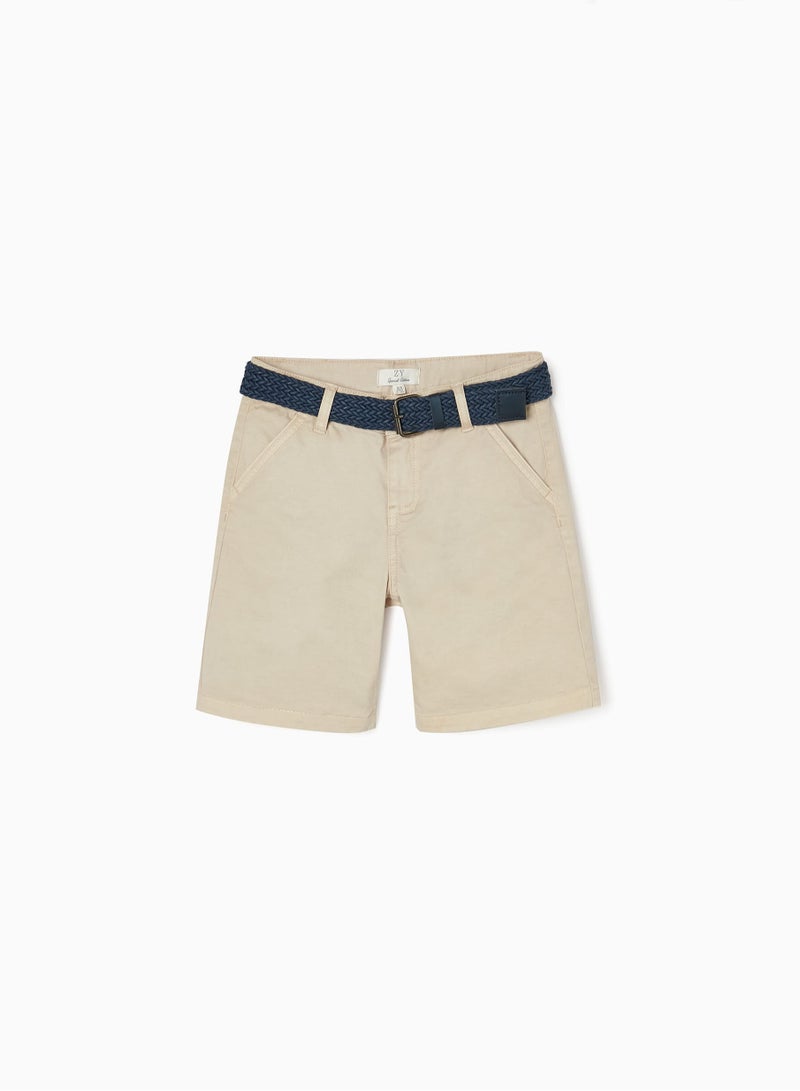 Shorts with Belt for Boys, Beige