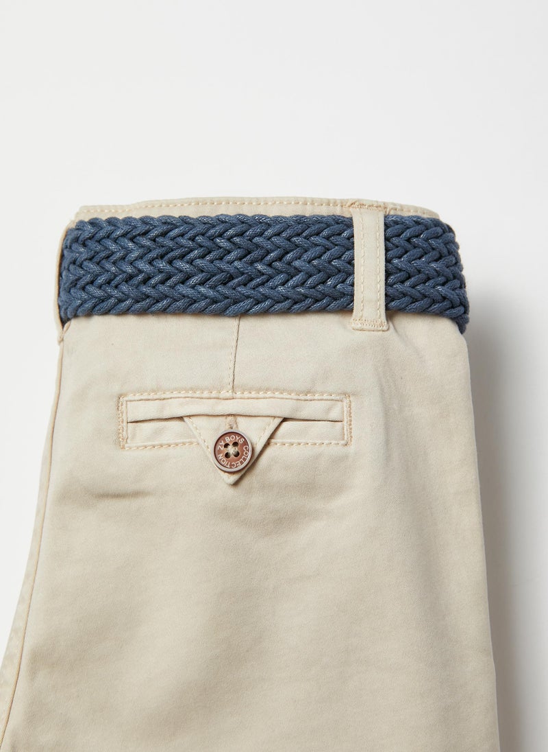 Shorts with Belt for Baby Boys, Beige