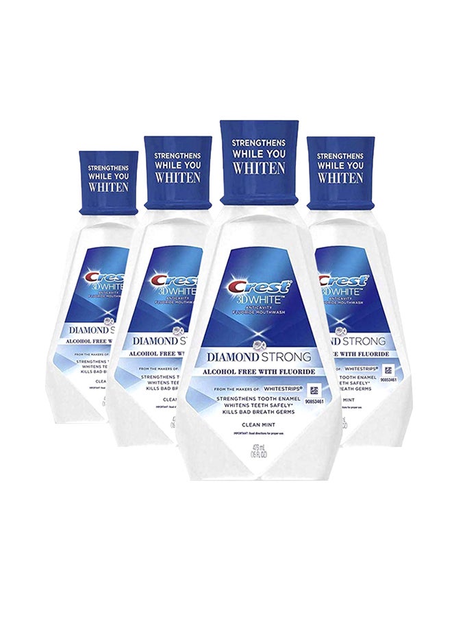 Pack of 4 3D White Diamond Strong Mouthwash 473ml