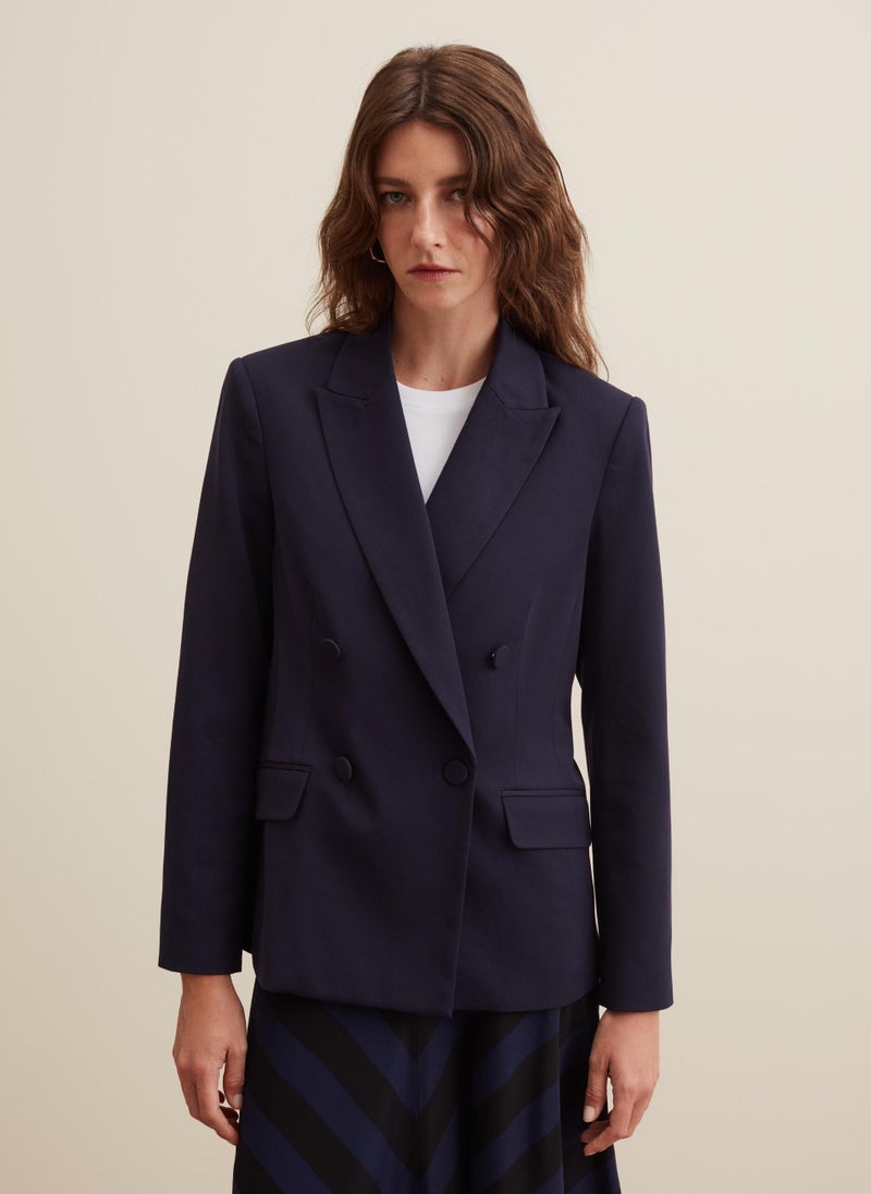 Solid colour double-breasted blazer