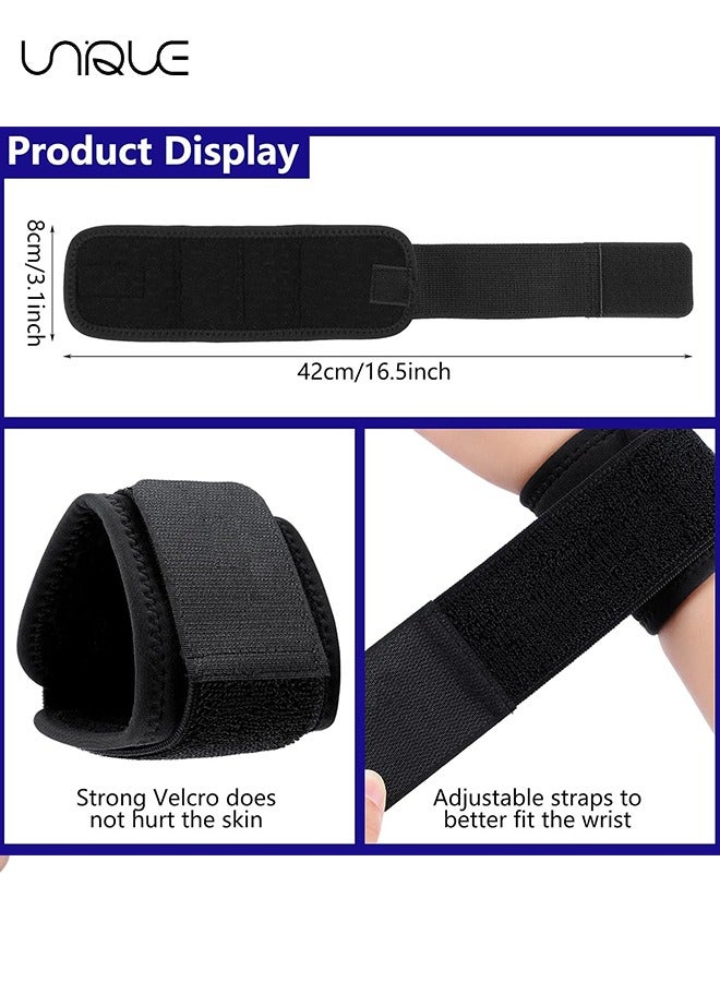 2 Pieces Wrist Brace Adjustable Wrist Support Wrist Straps for Fitness Weightlifting, Tendonitis, Carpal Tunnel Arthritis, Wrist Wraps Wrist Pain Relief Highly Elastic (Black)