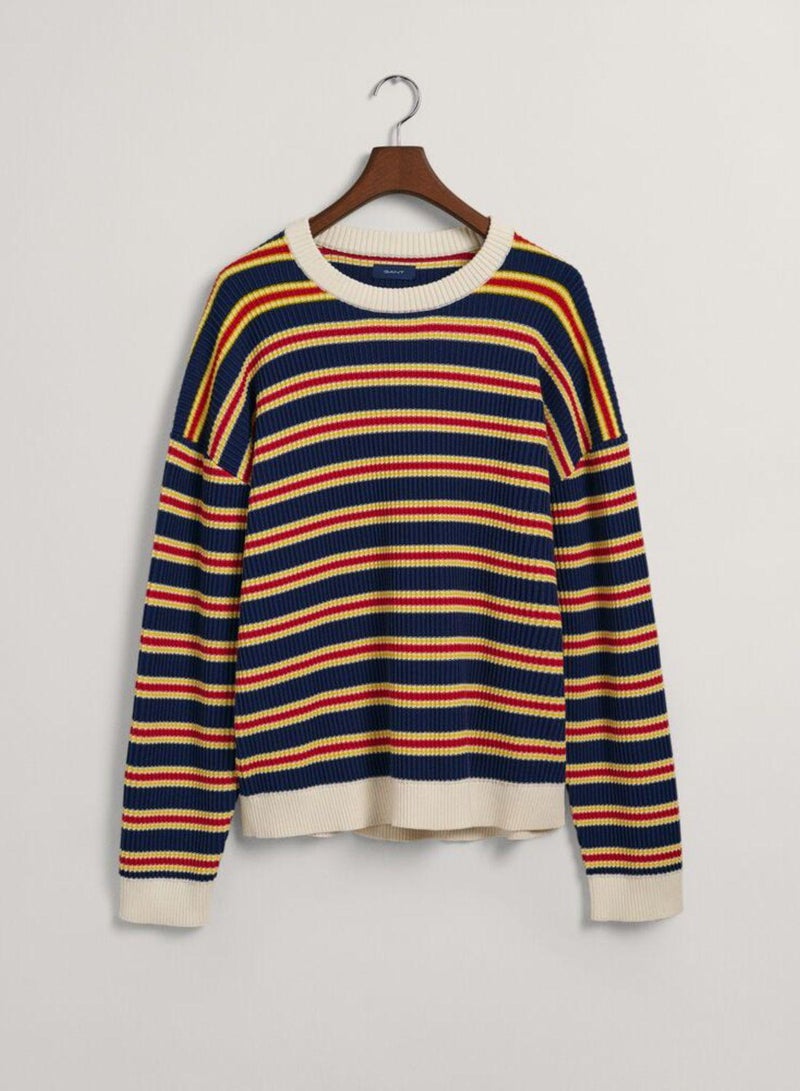 Gant Multi Striped Crew Neck Sweater