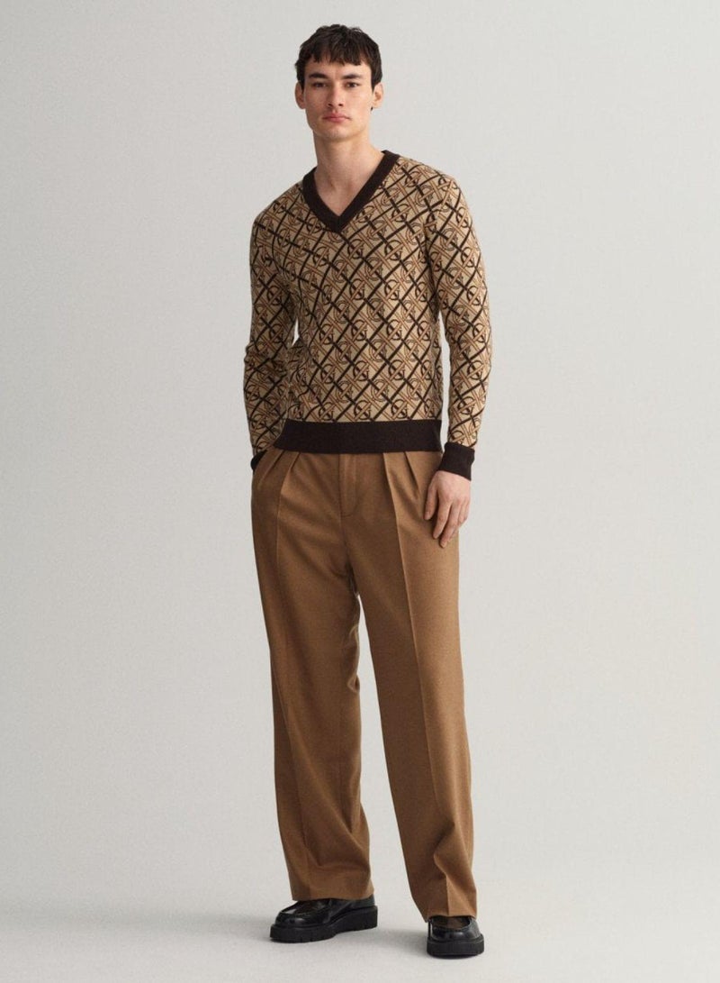 Gant Monogram Merino V-Neck Sweater