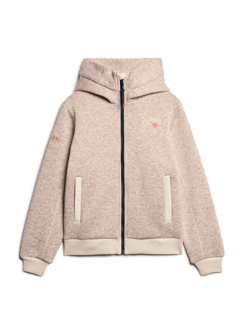 HOODED BONDED KNIT BOMBER JKT