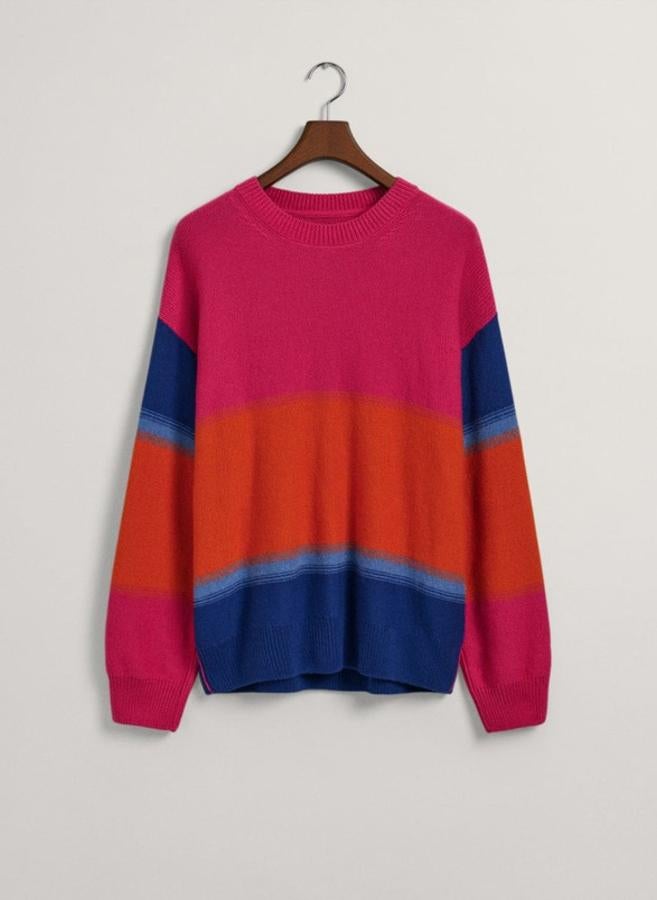 Degrade Striped Crew Neck Sweater