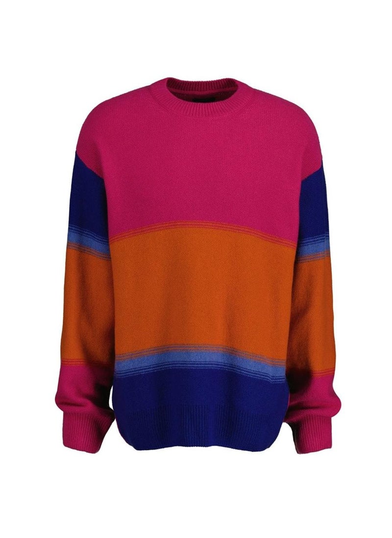 Degrade Striped Crew Neck Sweater