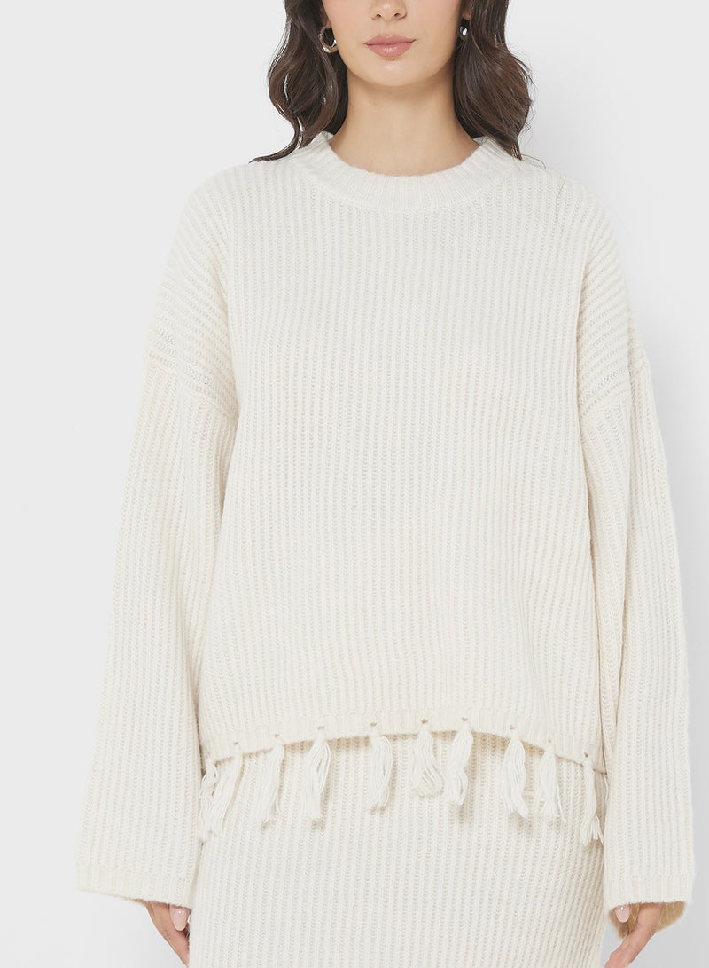 Tassle Detail Knitted Sweater