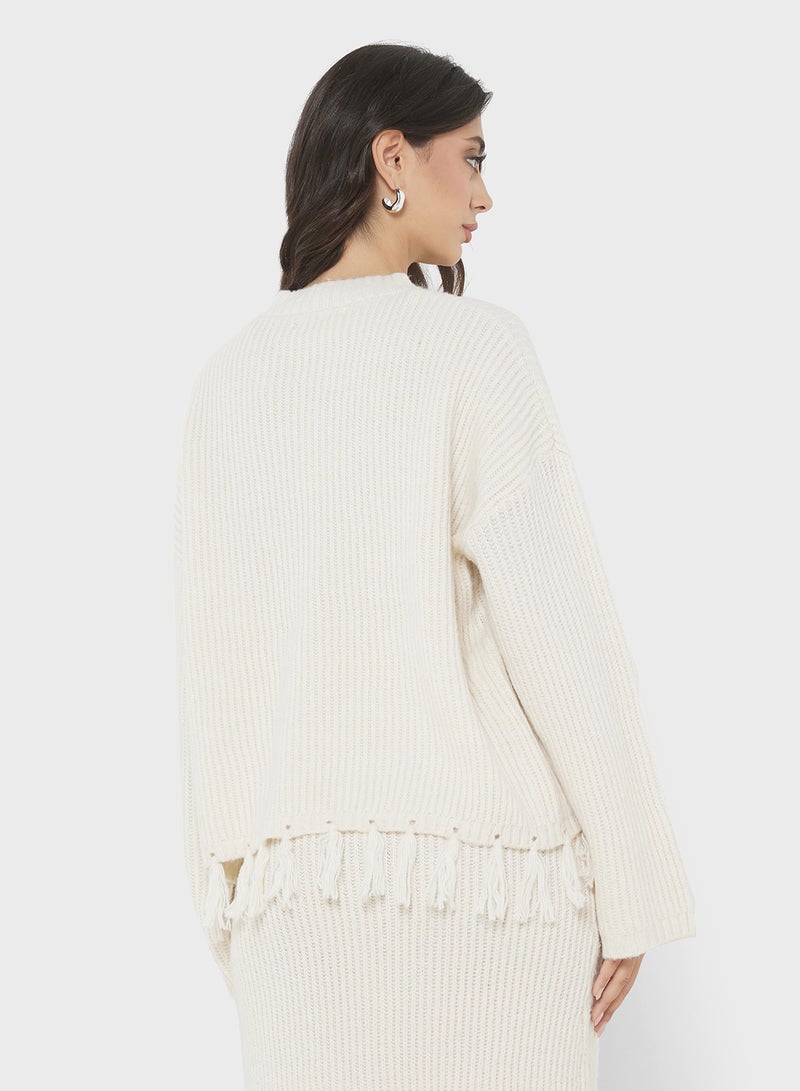 Tassle Detail Knitted Sweater