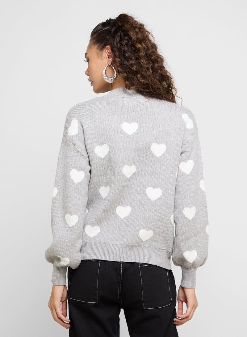 Heart Print Sweater