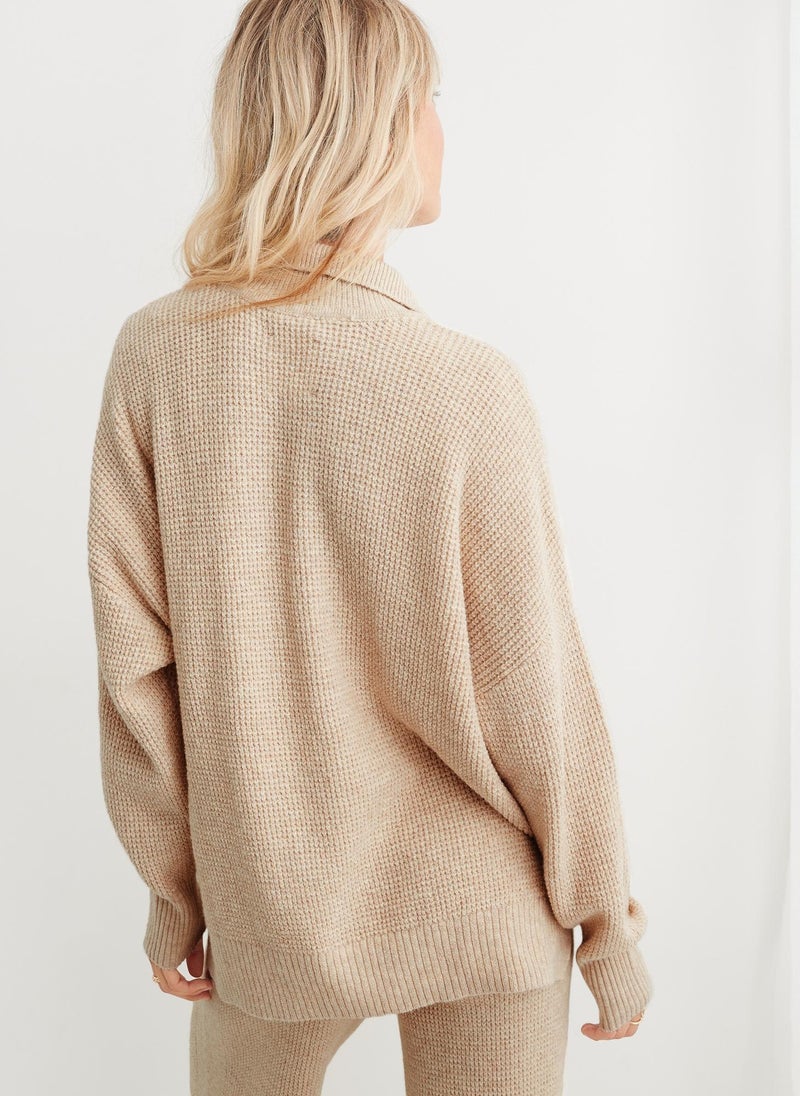 Polo Neck Knitted Sweater