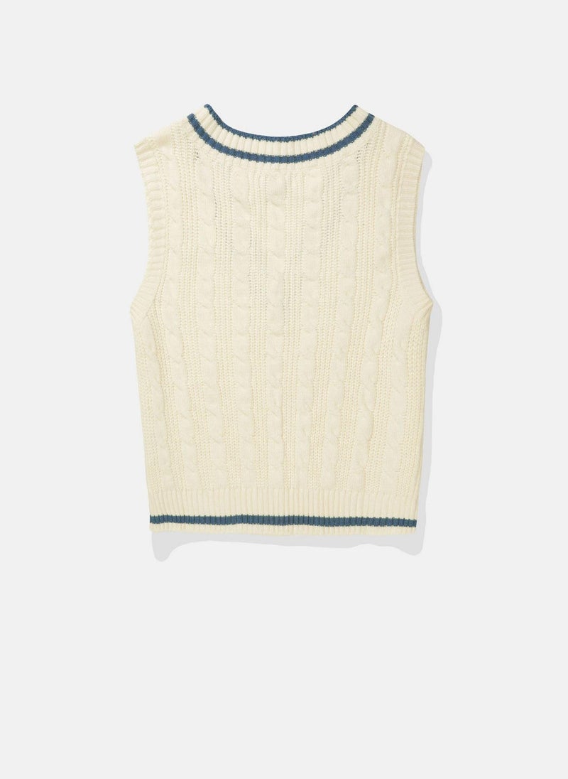 V-Neck Cable Vest