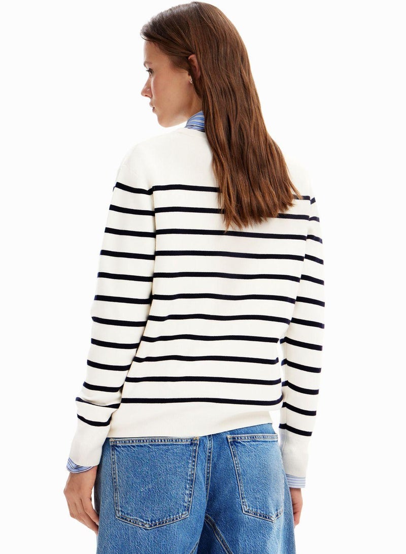 Striped Mickey Mouse Knitted Pullover