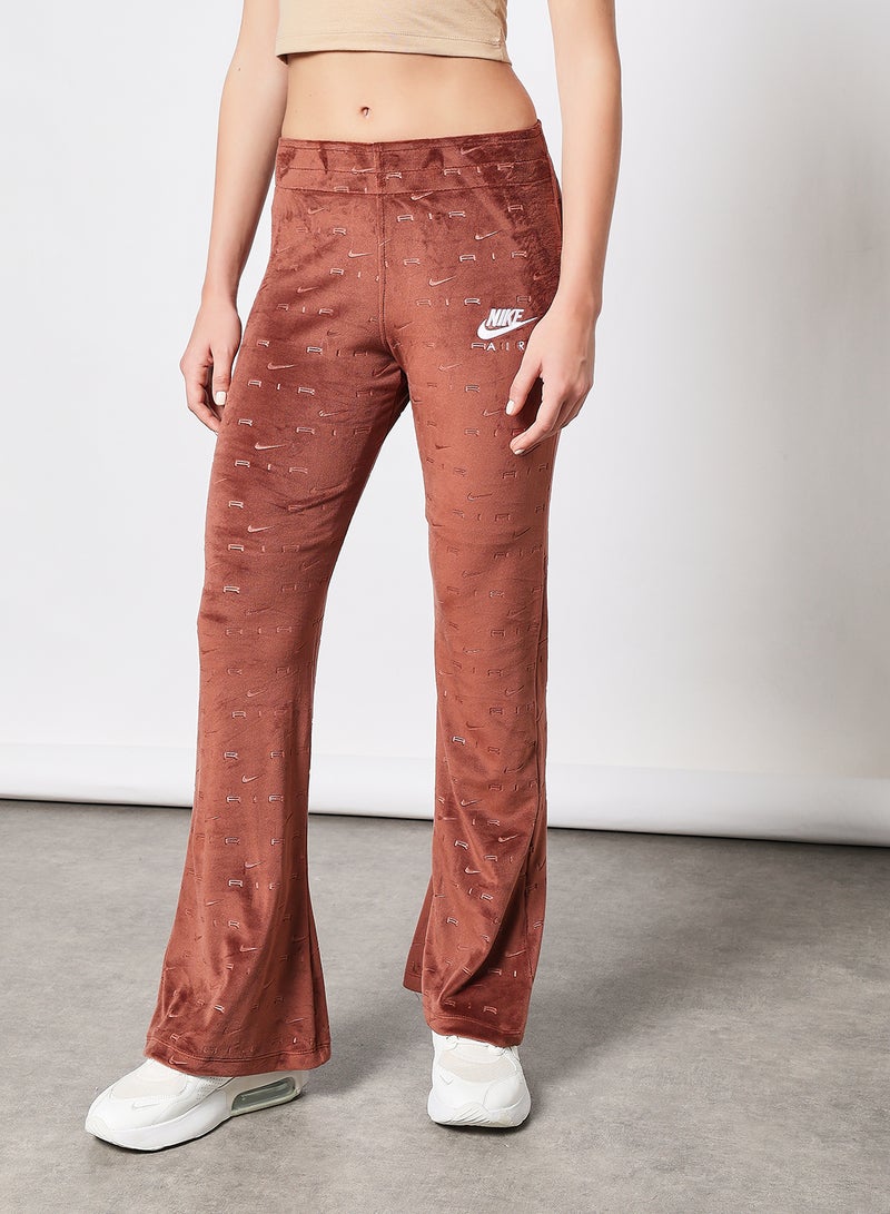 Air Velour Mid Rise Pants Brown