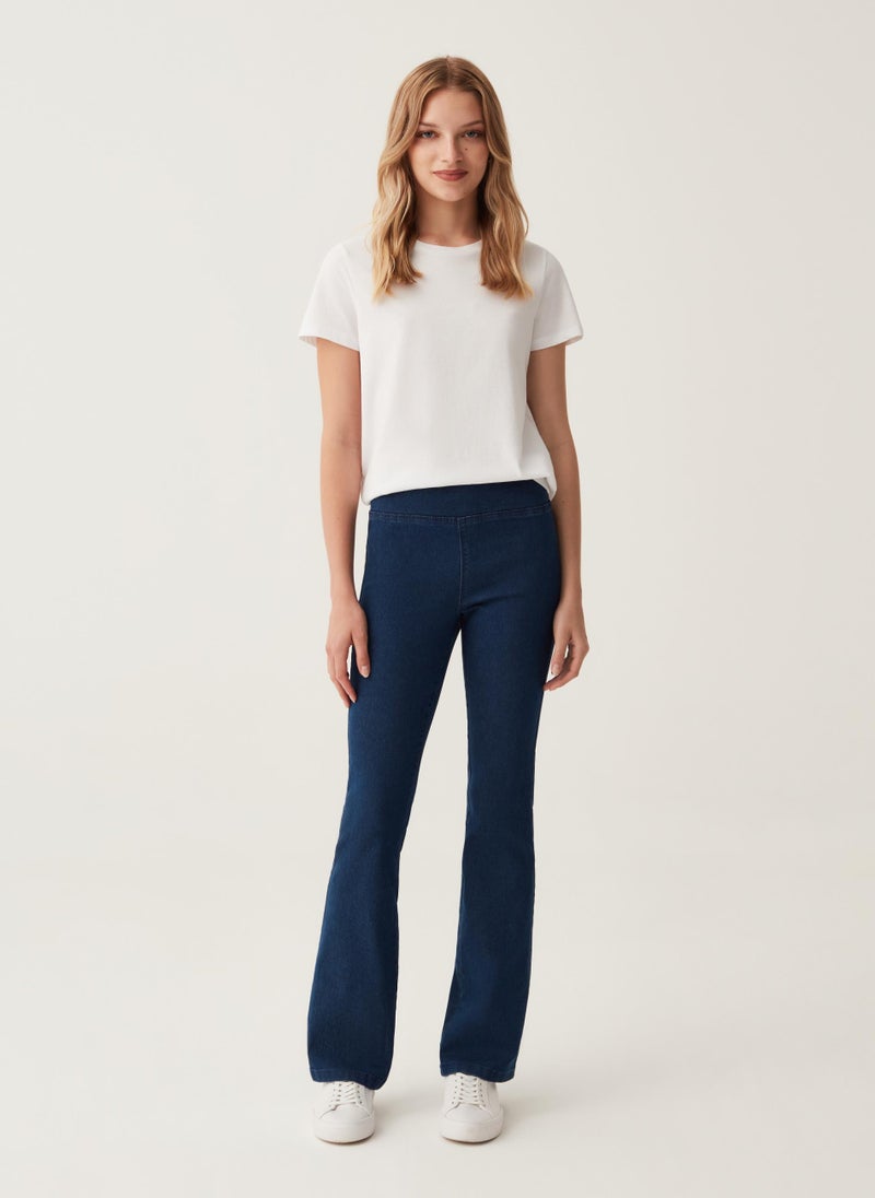 High-rise flare-fit jeggings