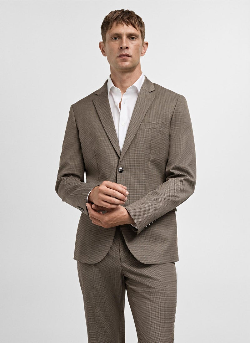 Herringbone Structure Super Slim Fit Suit Jacket