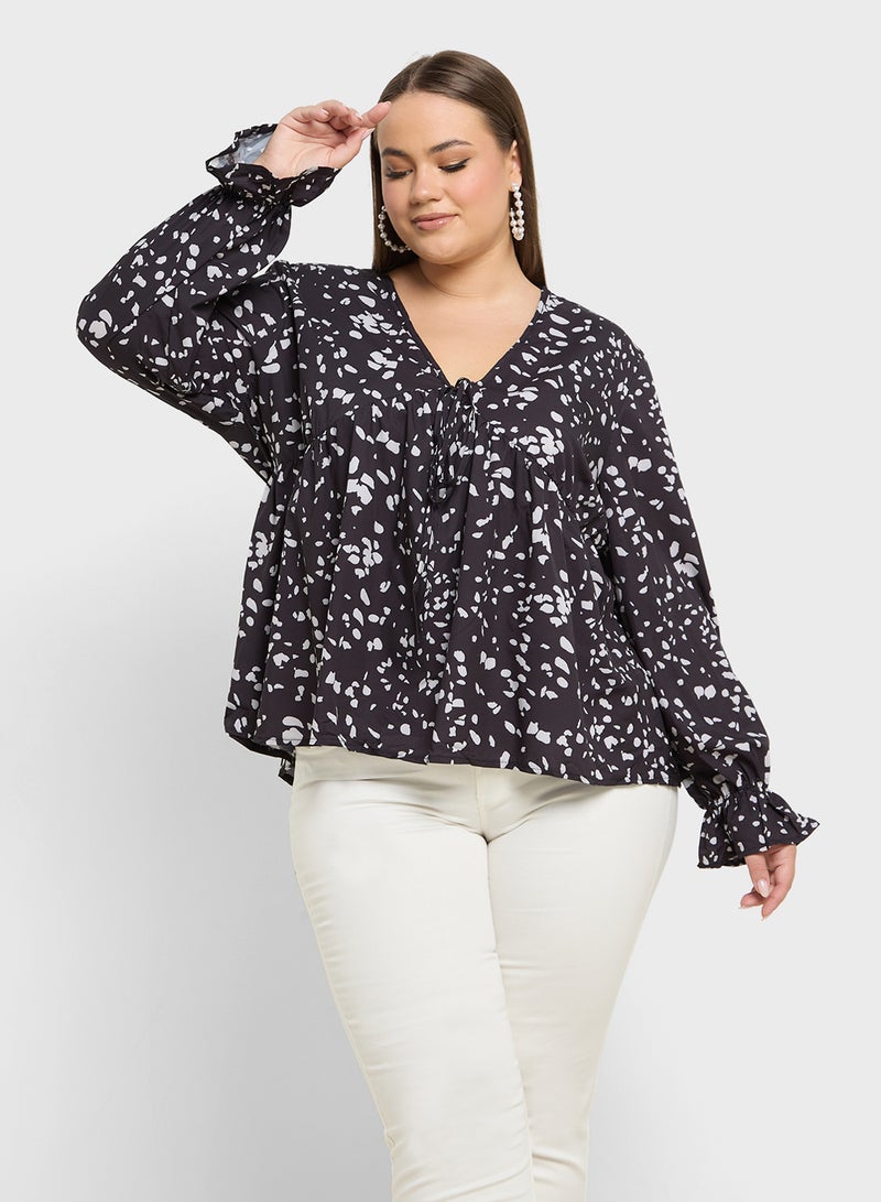 Ditsy Print Top