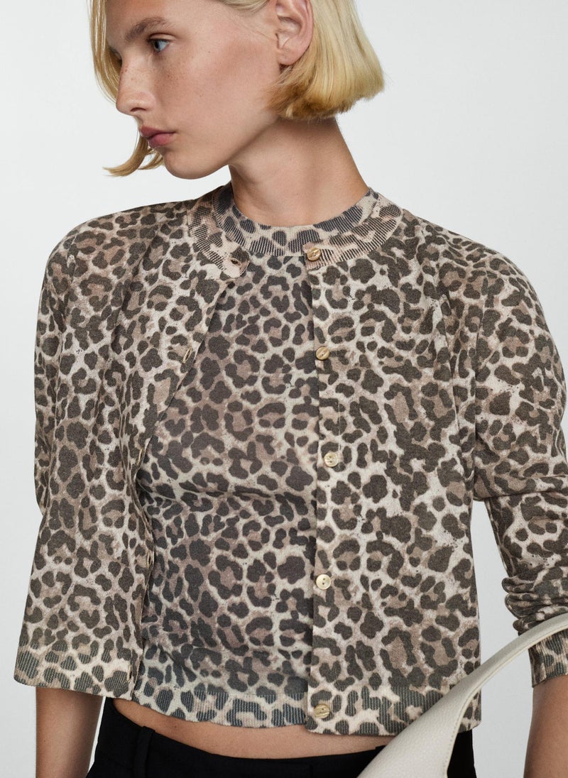 Leopard Knit Cardigan