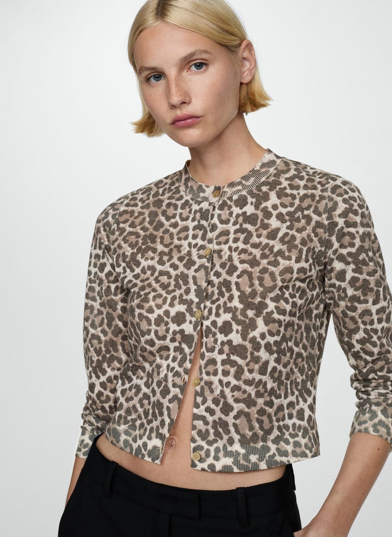 Leopard Knit Cardigan