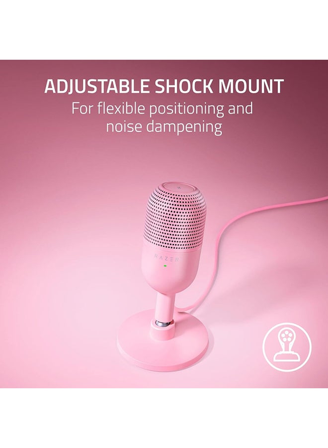 Razer Seiren V3 Mini USB Microphone, Condenser Mic, Supercardioid Pickup Pattern, Tap-to-Mute Sensor with LED Indicator, Shock Absorber, Ultra Compact, PC, Discord, OBS Studio, XSplit - Quartz