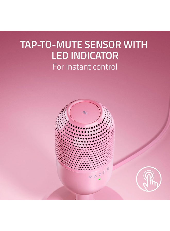 Razer Seiren V3 Mini USB Microphone, Condenser Mic, Supercardioid Pickup Pattern, Tap-to-Mute Sensor with LED Indicator, Shock Absorber, Ultra Compact, PC, Discord, OBS Studio, XSplit - Quartz