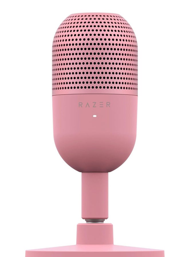 Razer Seiren V3 Mini USB Microphone, Condenser Mic, Supercardioid Pickup Pattern, Tap-to-Mute Sensor with LED Indicator, Shock Absorber, Ultra Compact, PC, Discord, OBS Studio, XSplit - Quartz