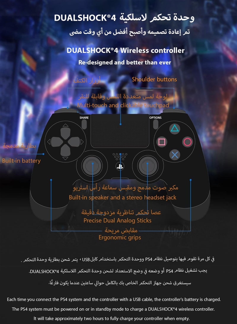 Dualshock Wireless Controller For PS4, Bluetooth High Performance Gamepad With Dual Motor Feedback - Glacier White