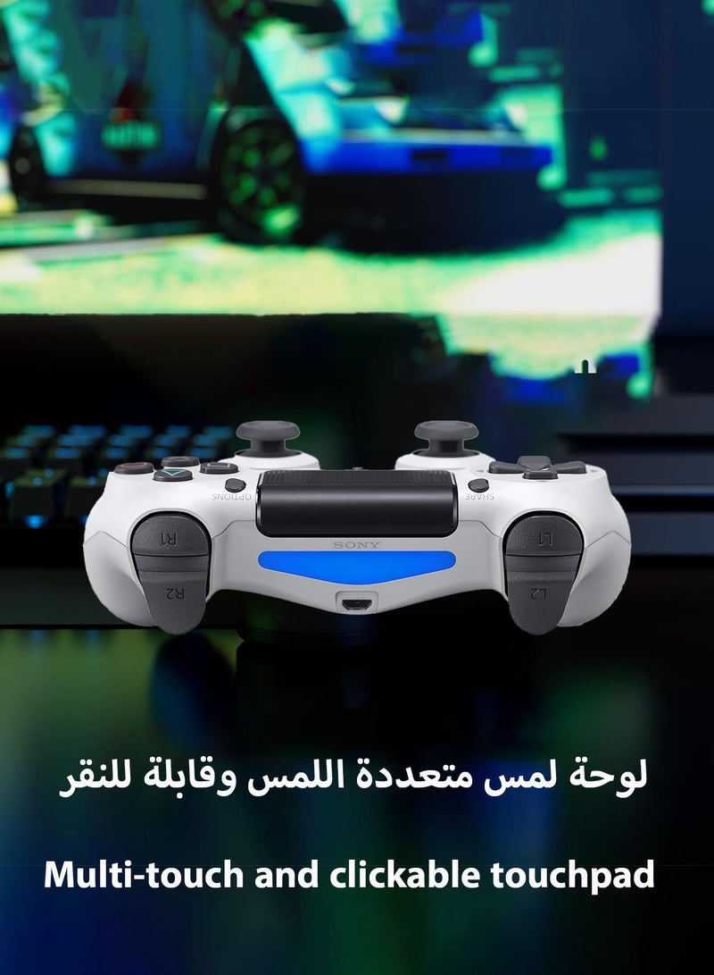 Dualshock Wireless Controller For PS4, Bluetooth High Performance Gamepad With Dual Motor Feedback - Glacier White