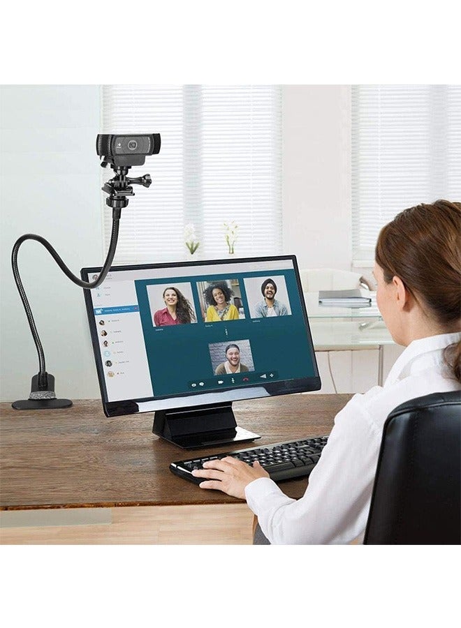 25 Inch Webcam Stand - Flexible Desk Mount Clamp Gooseneck Stand Compatible with Logitech Webcam C930e,C930,C920, C922x,C922, Brio 4K, C925e,C615