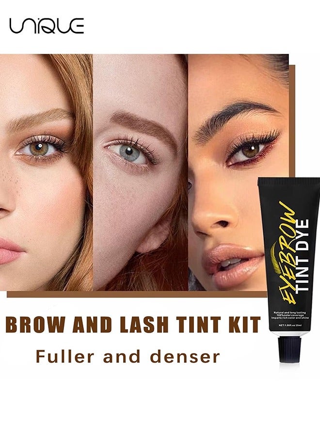 Instant Eyebrow Tint, Professional Semi Permanent Eyebrow Dye Kit, Natural Gentle Formula Eyebrow Tint Suitable for Salon and Home Use, Lasts for 4 6 WeeksBlack
