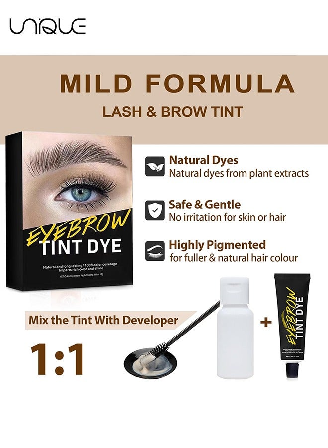 Instant Eyebrow Tint, Professional Semi Permanent Eyebrow Dye Kit, Natural Gentle Formula Eyebrow Tint Suitable for Salon and Home Use, Lasts for 4 6 WeeksBlack
