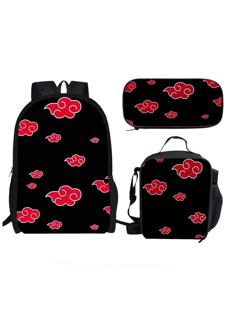 Cartoon Anime Student Backpack Three-Piece Set 29*42*16cm