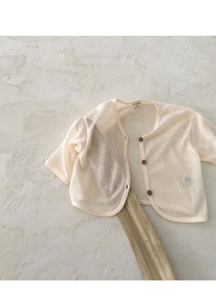 Children's Air Conditioning Shirt, Baby Thin Anti Mosquito Cardigan Top, Baby Simple Western Style Sunscreen Jacket