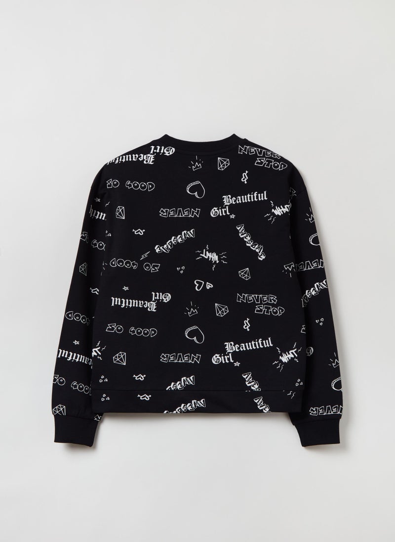 French terry sweatshirt with print