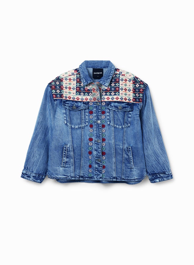Embroidered Denim Trucker Jacket