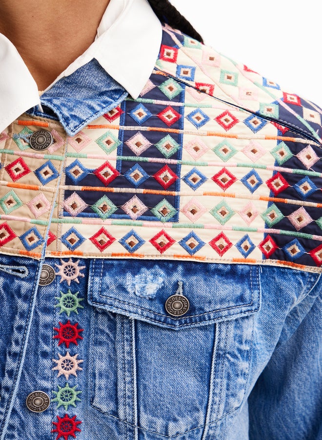 Embroidered Denim Trucker Jacket