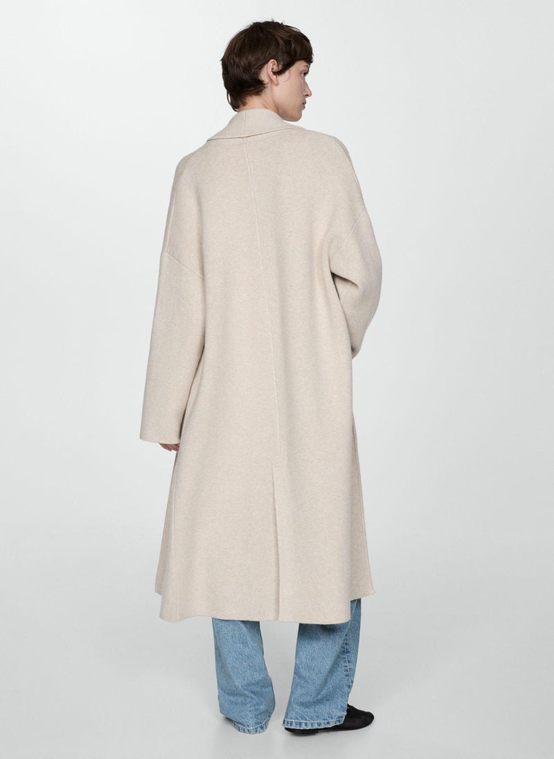 Oversized Knitted Coat With Pockets