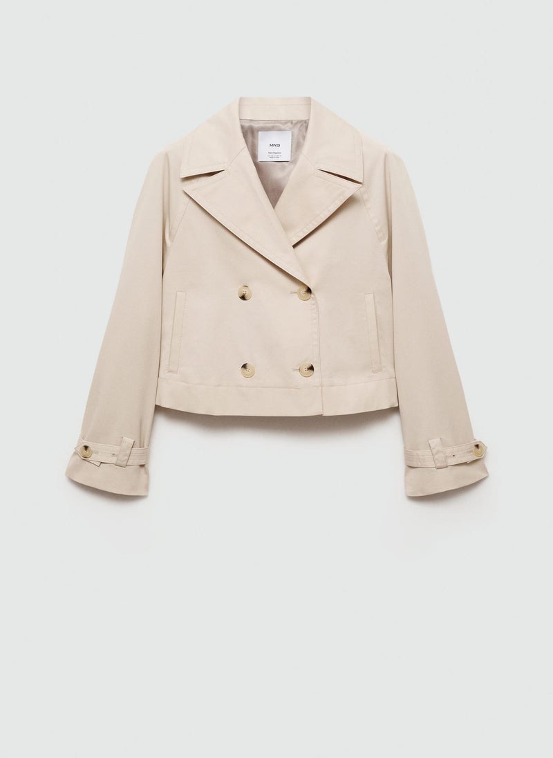 Cropped Trench Coat With Lapels