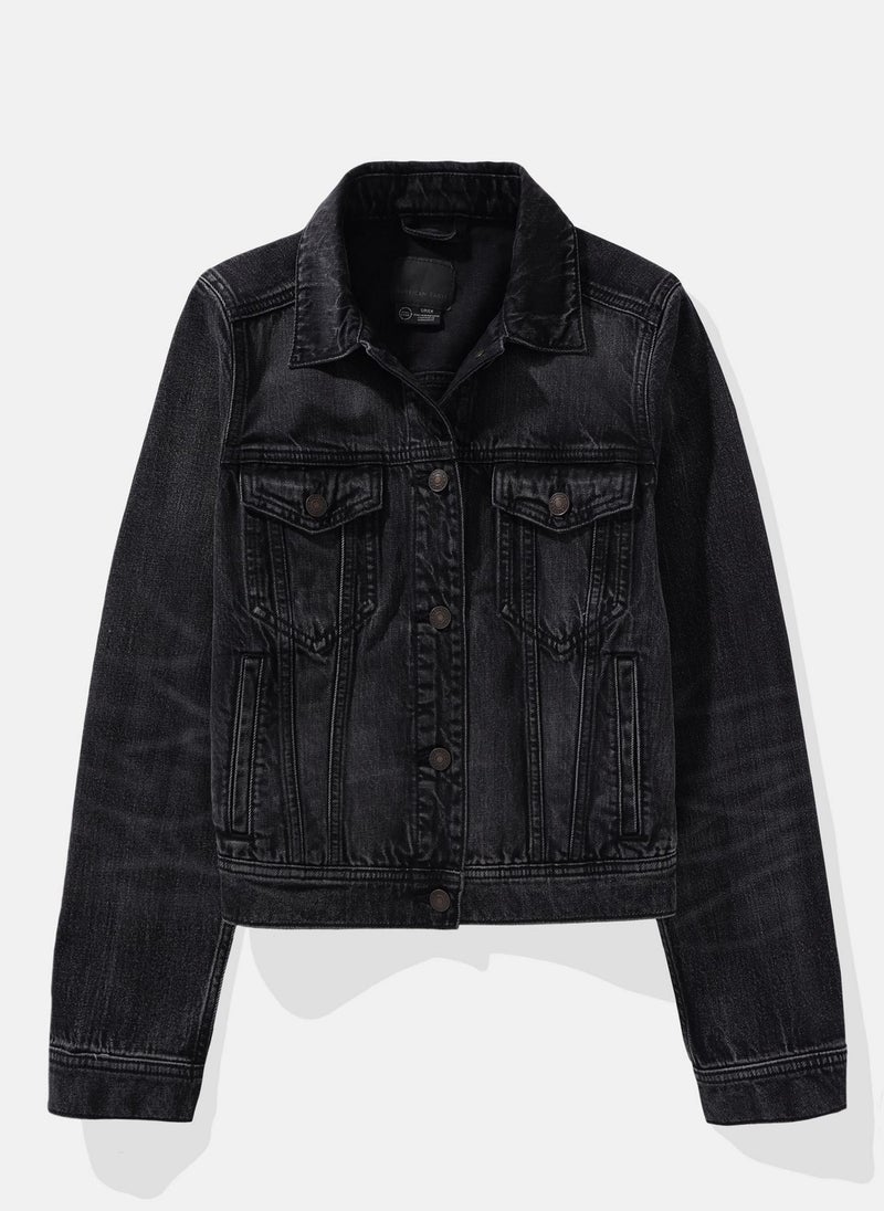 Pocket Detailed Strigid Denim Jacket