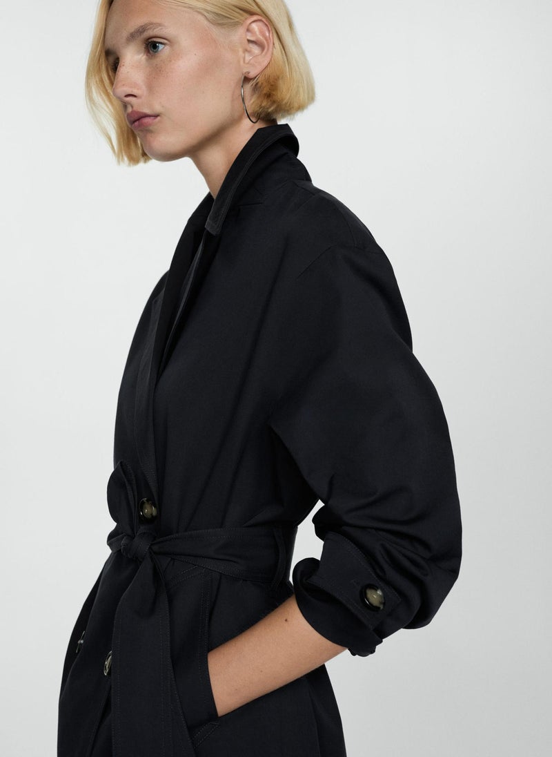 Double Button Trench Coat