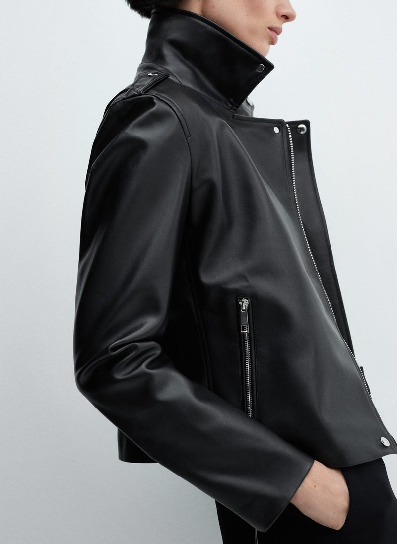 Faux-Leather  Jacket