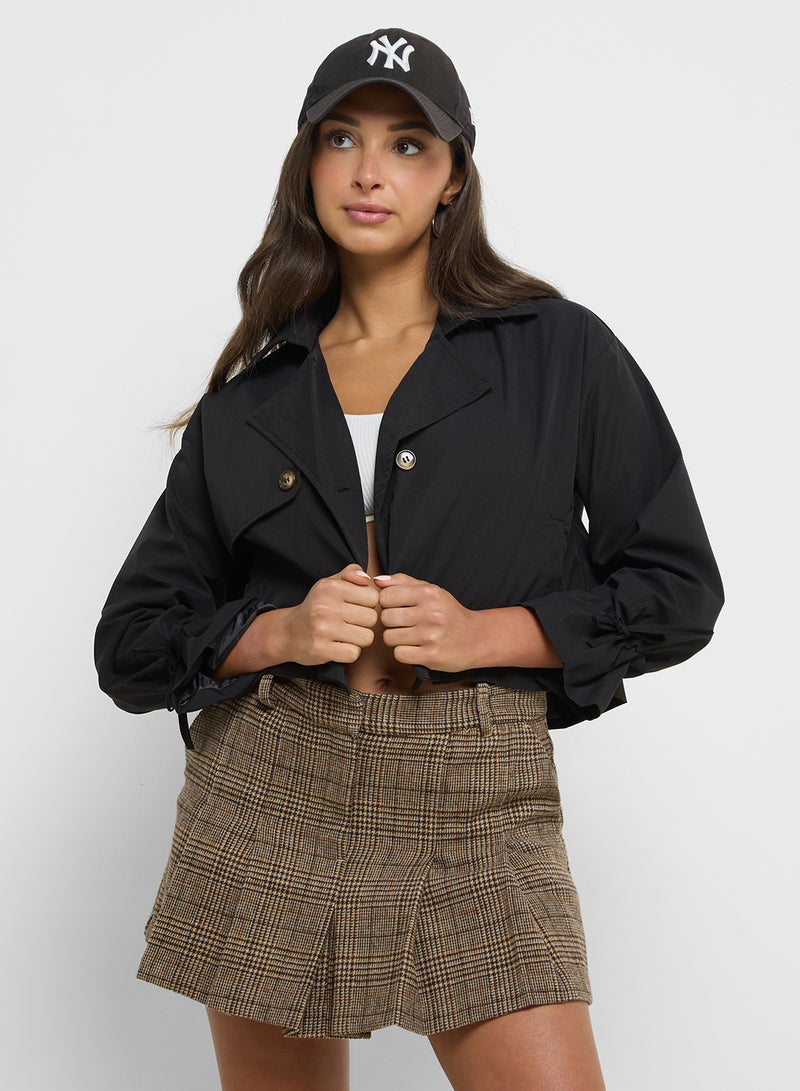 Cropped Trench Style Jacket