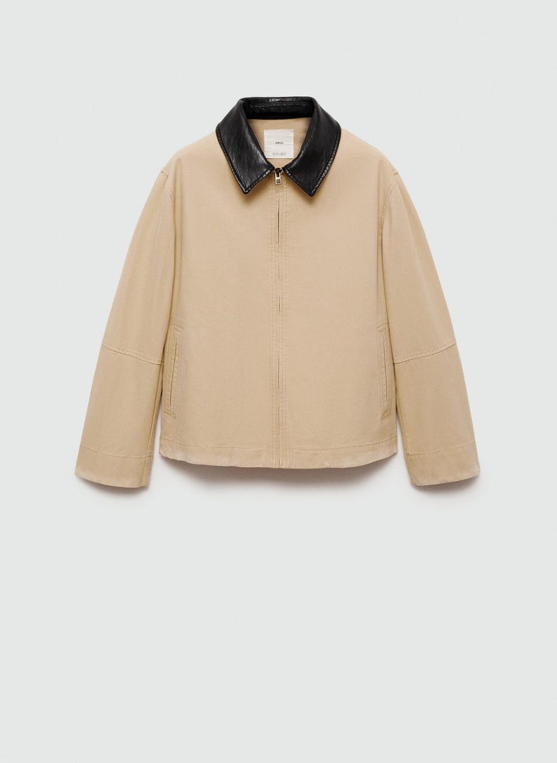 Contrast Collar Jacket