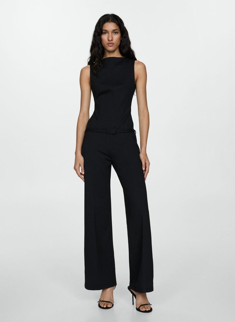 Belt Long Jumpsuit