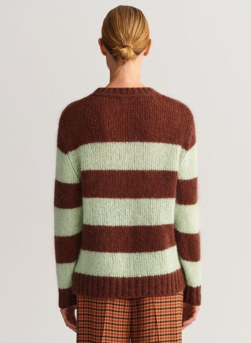 Gant Mohair Striped Crew Neck Sweater